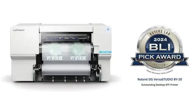 VersaSTUDIO BY-20 Becomes First Desktop DTF (Direct-to-Film) Printer to Earn a BLI 2024 Pick Award from Keypoint Intelligence